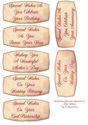 Rosy Glow Captions to Fit 8x8inch Topper
