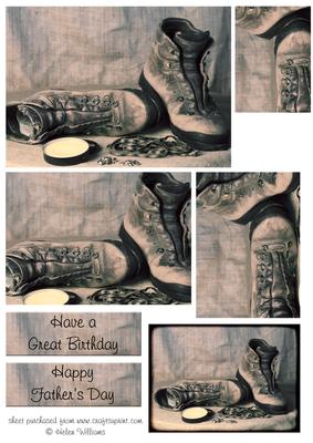 Old Walking Boots Pyramid Layers to Fit 7x5inch Topper