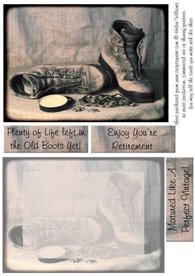 Old Walking Boots 7x5inch Topper