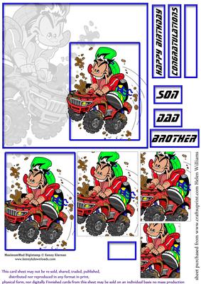 Quad Bike Maximum Mud Card Front 6inch Pyramid