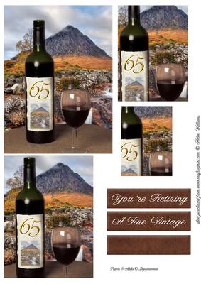 65th Bottle of Wine & Landscape Pyramid Layers