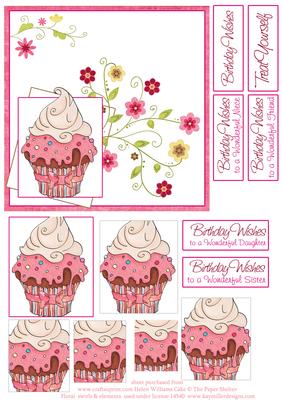 Cupcake & Flower Swirls Pyramid