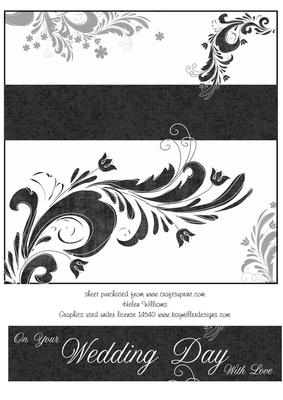 Black & White Swirls Wedding Topper