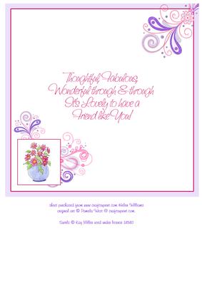 Pot of Flowers Insert Friend Birthday