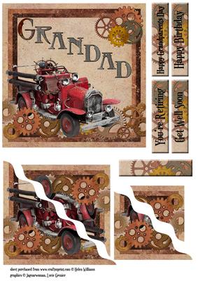 Steampunk Vintage Fire Engine Corner Stacker Grandad