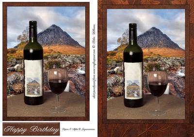 Bottle of Red Wine & Mountain Topper