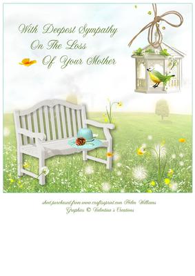 Deepest Sympathy on the Loss of Your Mother 8x8inch Topper