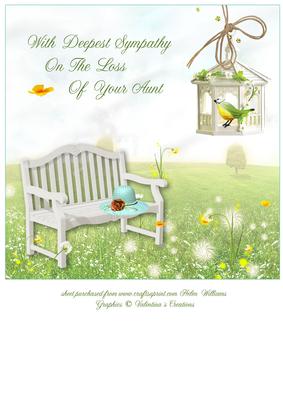 Deepest Sympathy on the Loss of Your Aunt 8x8inch Topper