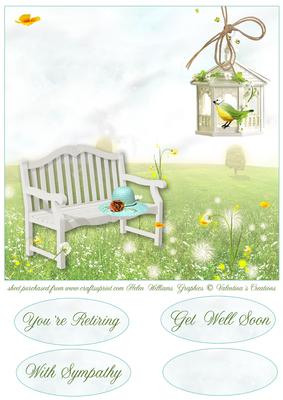 Beautiful Garden Bench & Hat Topper