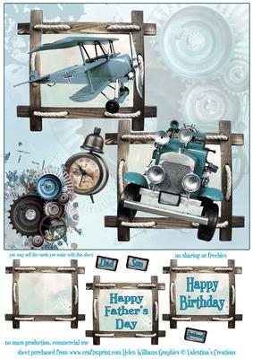 Vintage Inspired Planes & Automobiles in Teal