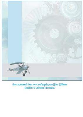 Vintage Inspired Planes & Automobiles in Teal Insert