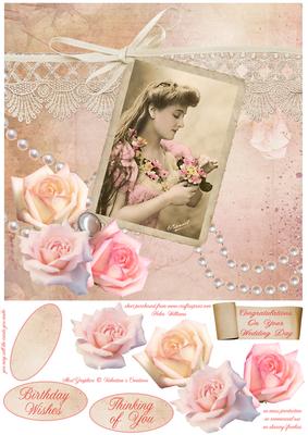 Victorian Lace & Flowers 8x8inch Step by Step