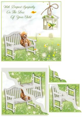 Teddy on a Bench Corner Stacker Loss of a Child