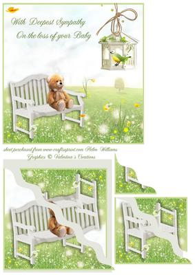 Teddy on a Bench Corner Stacker Loss of a Baby