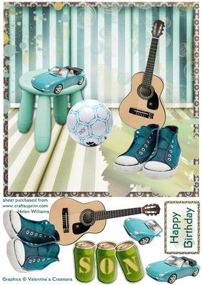 Boys Room 8x8 Inch Step by Step