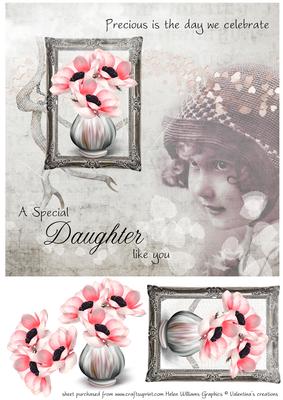 Vintage Anemone Daughter Like You 8x8inch Step by Step