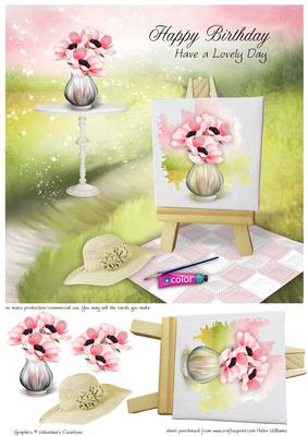 Painters Dream Anemone 8x8inch Birthday Step by Step