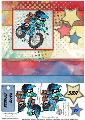 Dirt Bike 8x8inch Step by Step