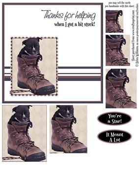 Pup in Boots Thanks 6inch Pyramid