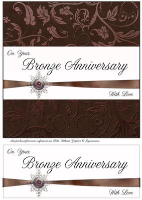 Bronze Anniversary 8x8inch Topper