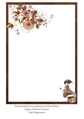 Vintage Gramophone & a Touch of Steampunk Swirl 7x5insert