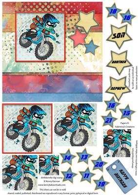 Dirt Bike 6inch Pyramid Card Front