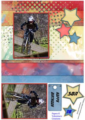 Mountain Bike Jump 8x8inch Card Front