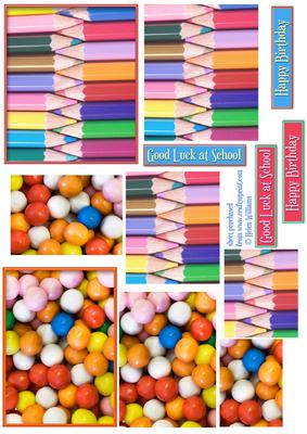 Childrens Toppers Bubblegum & Pencils