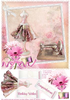 Fashion Fabulous Sewing 8x8inch Card Front