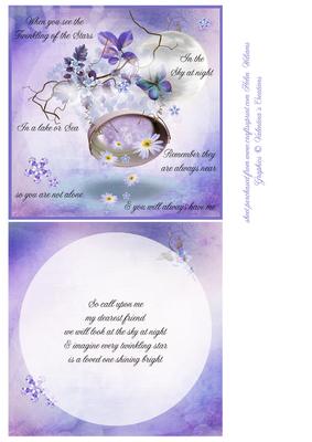 Anemone Moon & Stars Sympathy Card & Insert