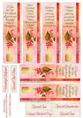 Sentiment Layers/bookmarks to Fit 6inch Card Front