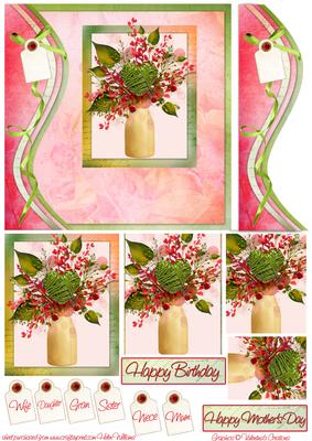 Swirl Border Floral Pyramid 6inch