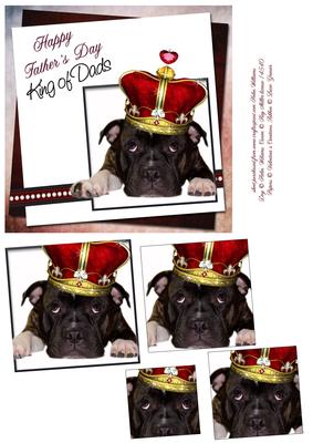 Staffie King of Dads 6inch Pyramid Father's Day