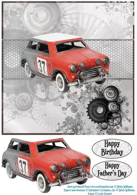 Into the Red Mini & Cogs 8x8inch Card Front