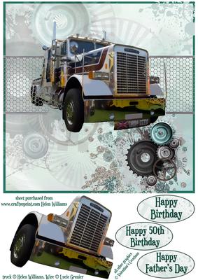Truck & Cogs 8x8inch Topper