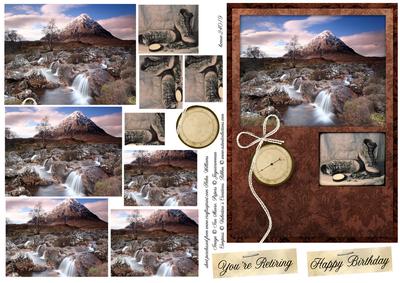 Scenic the Buckle, Walking Boots & Compass 7x5inch Pyramid