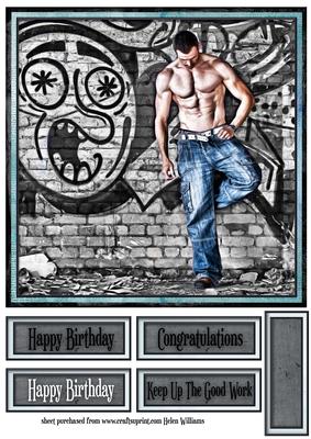 Graffiti & Muscles 8x8inch Card Front