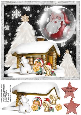 He Comes at Night 8x8inch Christmas Scene