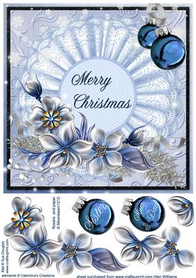 Winter Flowers & Lace 8x8inch Step by Step