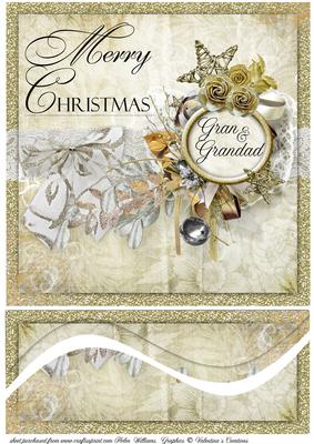 Golden Christmas Gran & Grandad Bottom Swirl Stacker