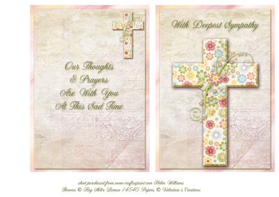 Floral Cross Sympathy Quick Card