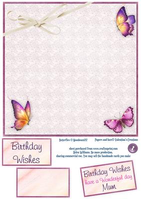 Butterfly Trio 8x8in Insert