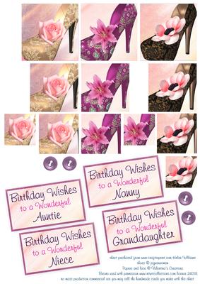 Shoe Trio & Vintage Lace 8x8in Pyramage Layers