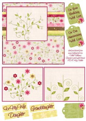 Add Your Own Buttons Pink Square 6inch Card Front