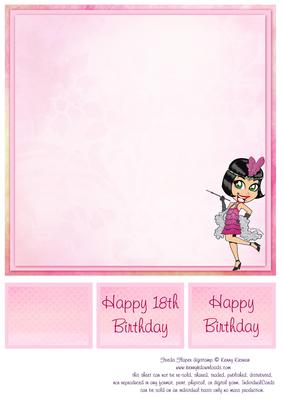 1920's Flapper in Pink 8x8inch Insert