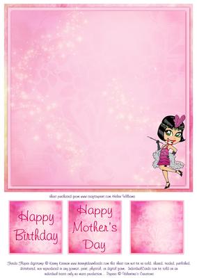 Flappa & Flowers in Pink 8x8inch Insert