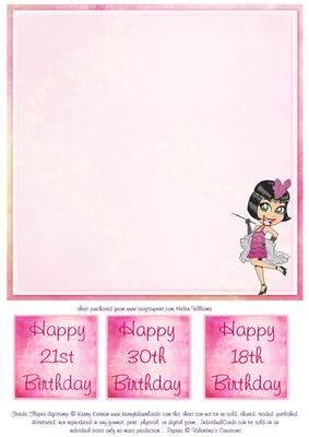Flappa & Flowers in Pink 8x8inch Insert Reduced Opacity