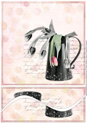 Vase of Tulips Swirl Stacker 8x8inch