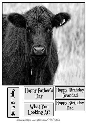 Cow 8x8inch Topper Monotone.