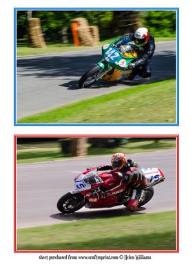 Motorbike Racing Two 7x5in Toppers